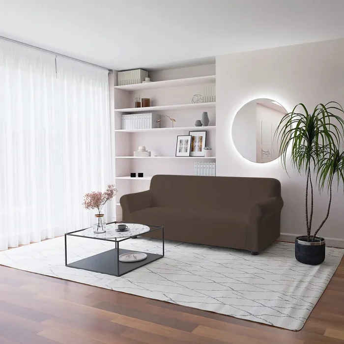 Copridivano Elasticizzato in Poliestere Dahlia Marrone Varie Misure - immagine 2