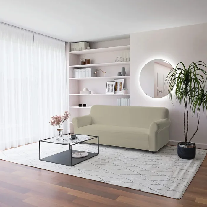 Copridivano Elasticizzato in Poliestere Dahlia Tortora Varie Misure Online - immagine 2