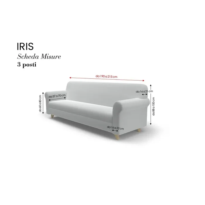 Copridivano Elasticizzato in Poliestere Iris Grigio Scuro Varie Misure Fornitura - immagine 3