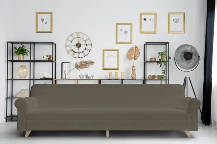 Copridivano Elasticizzato in Poliestere Tortora Varie Misure - immagine 2