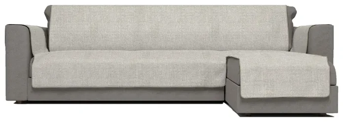 Copridivano in Poliestere con Penisola Destra Beige Varie Misure