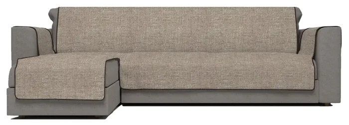 Copridivano in Poliestere con Penisola Sinistra Marrone Varie Misure In saldo