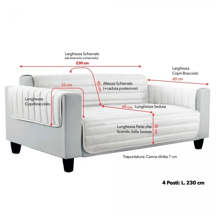 Copridivano Trapuntato Double Face in Microfibra Tortora e Marrone - immagine 3