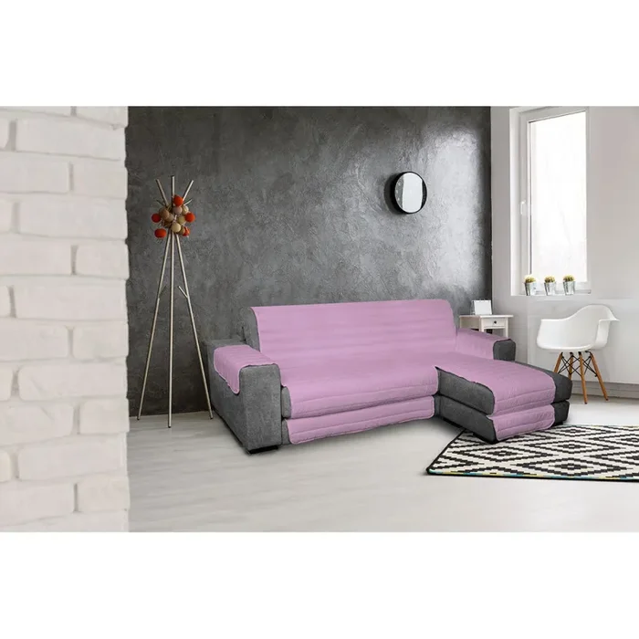 Copridivano Trapuntato in Microfibra con Penisola Destra Lilla - immagine 2