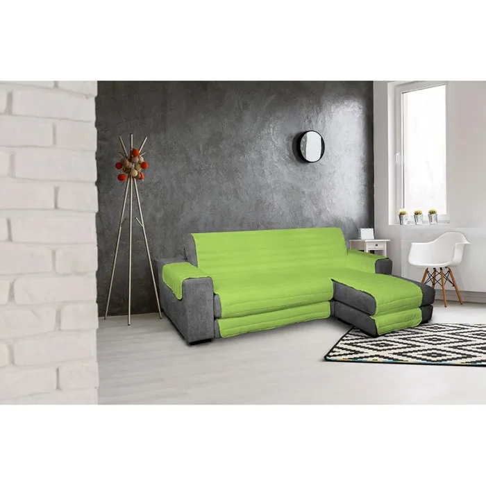 Copridivano Trapuntato in Microfibra con Penisola Destra Verde Mela Moda - immagine 2