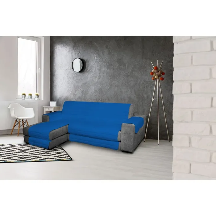 Copridivano Trapuntato in Microfibra con Penisola Sinistra Blu Royal Saldi - immagine 2