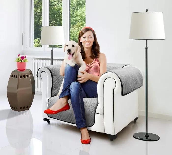 Copridivano Trapuntato Universale 1 Posto Double Face Starlyf Sofa Cover Nero e Grigio - immagine 2