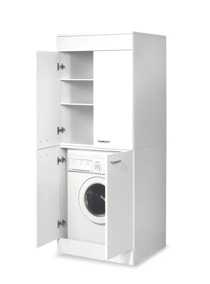 Coprilavatrice con Mobile in Nobilitato 179x70x61 cm 4 Ante Forlani High Laundry Bianco