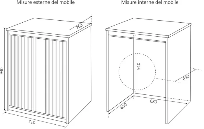 Coprilavatrice da Esterno in PVC 71x94x76,3 cm con Serranda Forlani XXL Bianco - immagine 2