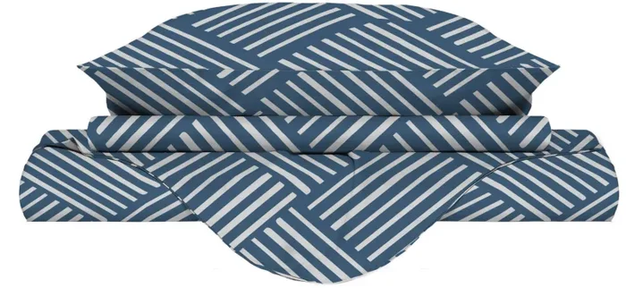 Copripiumino con Federe Stampato in Microfibra City Life Blue Varie Misure