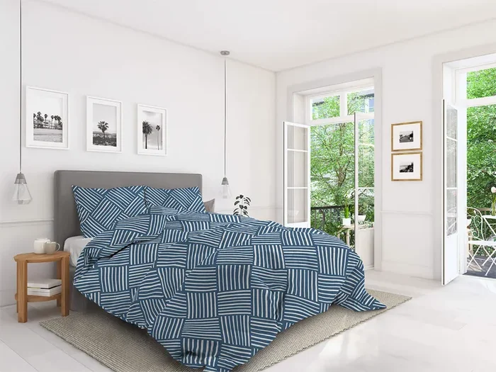 Copripiumino con Federe Stampato in Microfibra City Life Blue Varie Misure - immagine 3