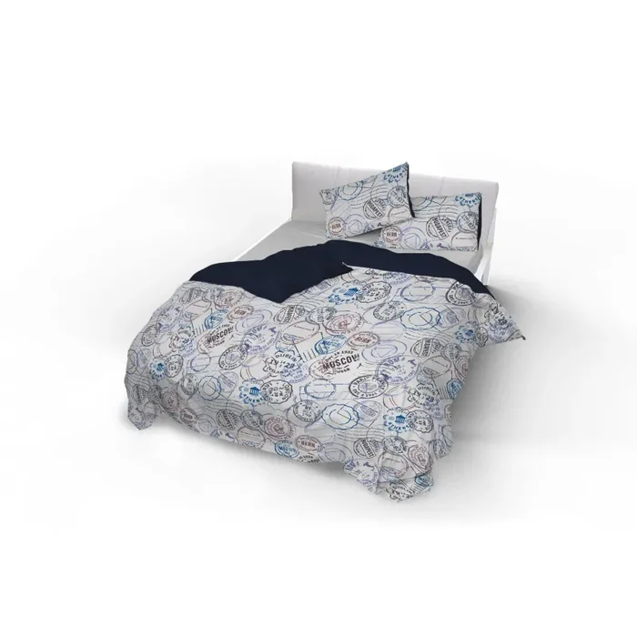 Copripiumino con Federe Stampato in Microfibra Travel Life Varie Misure - immagine 2