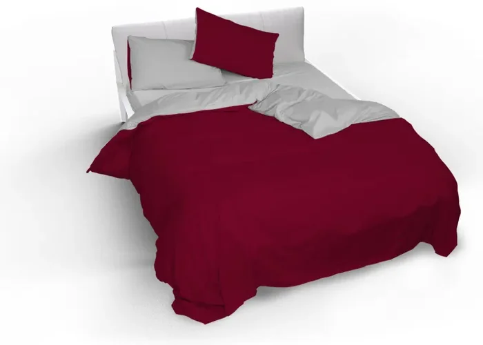 Copripiumino con Sacco e Federe Doubleface Bordeaux/Grigio Chiaro Varie Misure - immagine 2