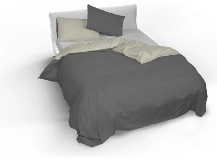 Copripiumino con Sacco e Federe Doubleface Fumo/Panna Varie Misure Fornitura - immagine 2