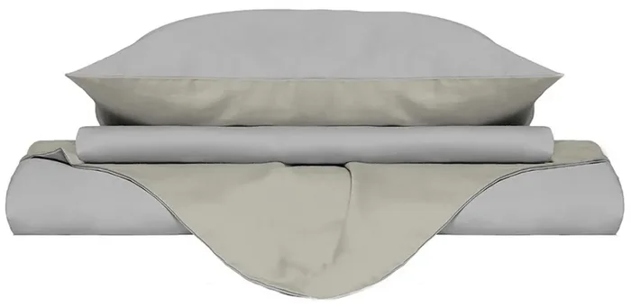 Copripiumino con Sacco e Federe Doubleface Grigio Chiaro/Panna Varie Misure