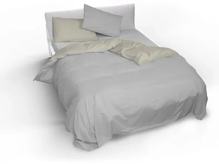 Copripiumino con Sacco e Federe Doubleface Grigio Chiaro/Panna Varie Misure - immagine 2