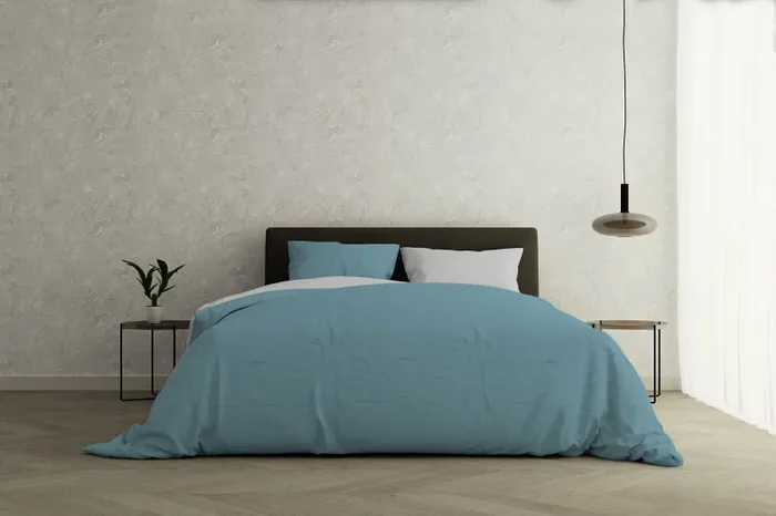 Copripiumino con Sacco e Federe Doubleface Ottanio/Grigio Chiaro Vendita calda - immagine 3