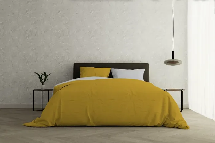 Copripiumino con Sacco e Federe Doubleface Senape/Grigio Chiaro Varie Misure - immagine 3