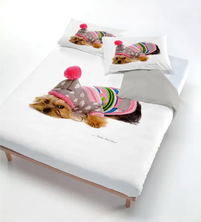 Copripiumino con Stampa sul Sacco e Federe Barboncino Berretto - immagine 3