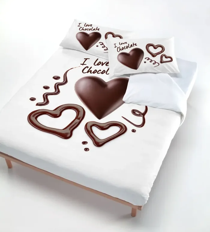 Copripiumino con Stampa sul Sacco e Federe Cuore di Cioccolato - immagine 2