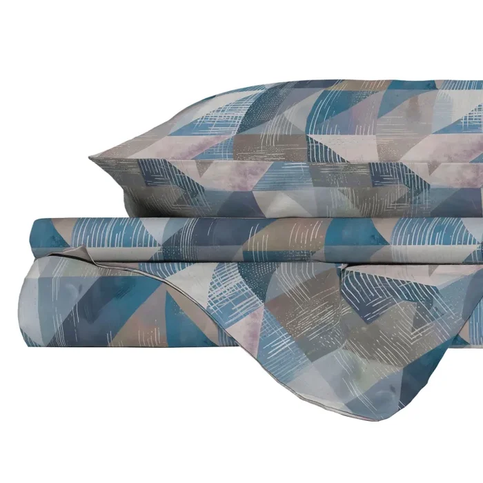 Copripiumino con Stampa sul Sacco e Federe Linea River Sepik Blue Varie Misure