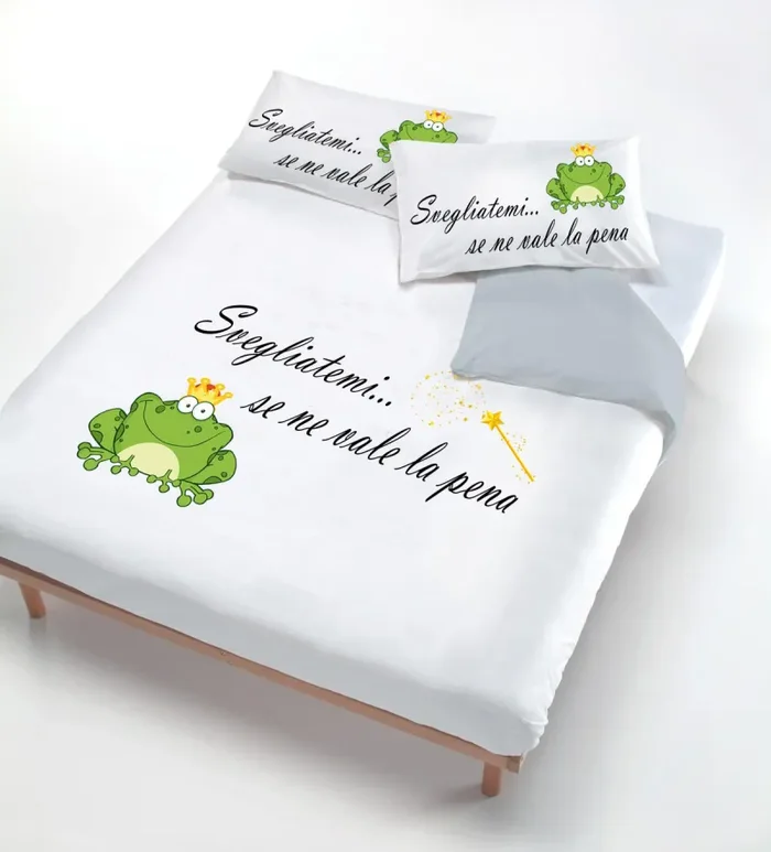 Copripiumino con Stampa sul Sacco e Federe Svegliatemi