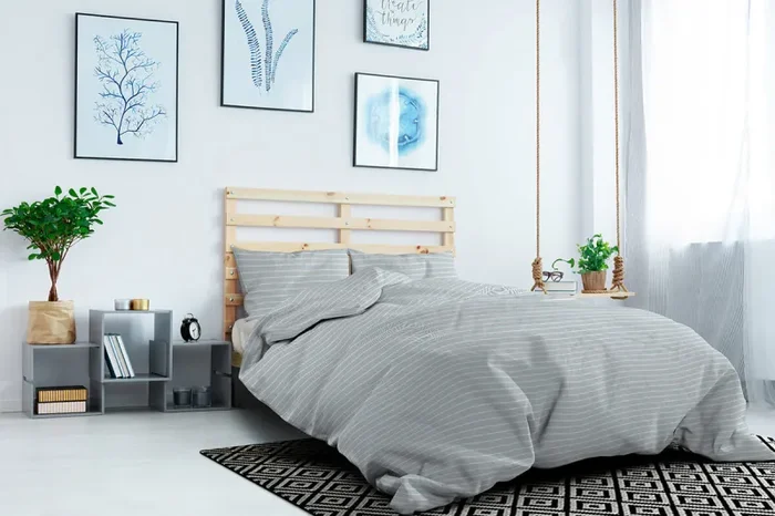 Copripiumino Matrimoniale con Federe Stampato in Puro Cotone Division Acqua Sconti - immagine 2