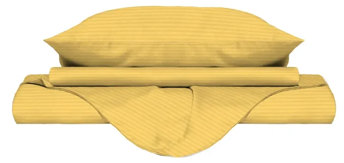 Copripiumino Matrimoniale con Sacco e Federe in Raso di Poliestere Giallo