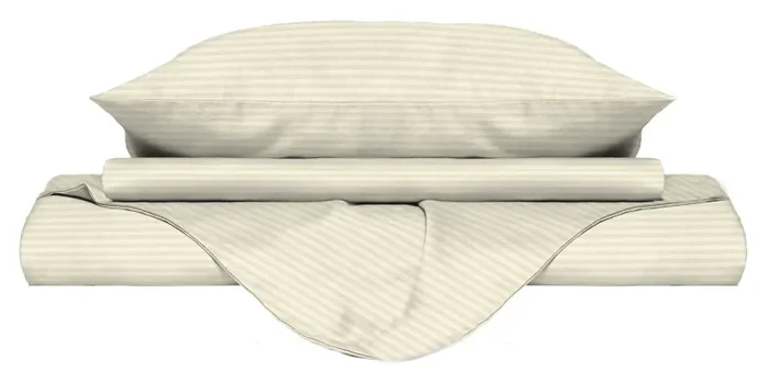 Copripiumino Matrimoniale con Sacco e Federe in Raso di Poliestere Panna