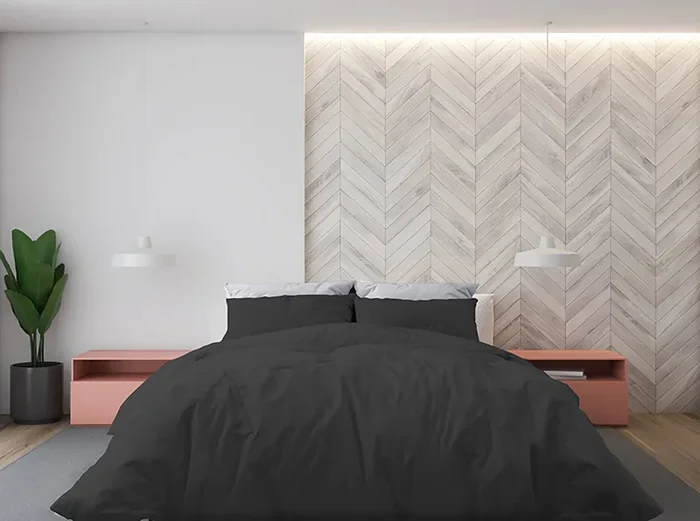 Copripiumino Matrimoniale con Sacco e Federe Tinta Unita Grigio Scuro Vendita calda - immagine 2