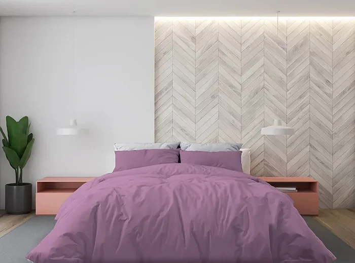 Copripiumino Matrimoniale con Sacco e Federe Tinta Unita Lilla Fornitura - immagine 2