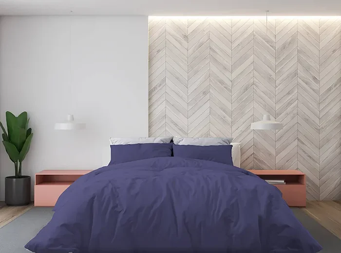 Copripiumino Matrimoniale con Sacco e Federe Tinta Unita Violetto - immagine 2