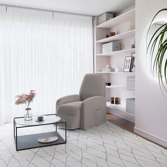 Copripoltrona Reclinabile Elasticizzato Taglia Unica con Tasca Laterale Tortora - immagine 2