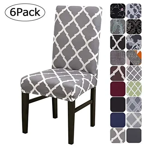 Coprisedie con Schienale 6 Pezzi, Lavabile Estraibile Misura Spazio Grigio