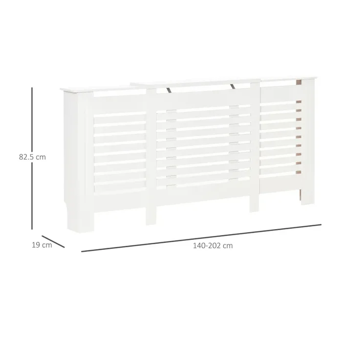 Copritermosifone Allungabile 140-202x19x82,5 cm in MDF Bianco - immagine 3