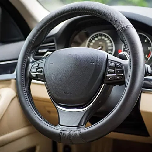 Coprivolante Auto Universale Pelle – Copri Volante In Tessuto nero