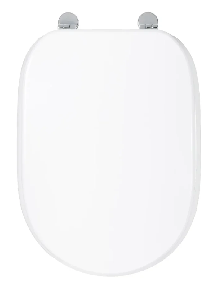 Copriwater Universale 35,1×46,3 cm in MDF Cerniere in Metallo Cromato Diana Bianco Lucido Vendita online - immagine 2