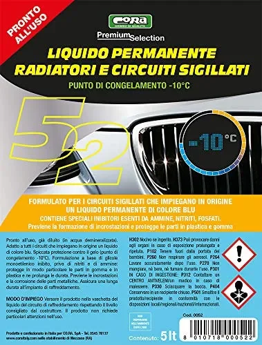 CORA 0052 Liquido Permanente Radiatori e Circuiti Sigillati-10°C, Blu, 5L Sconti - immagine 2