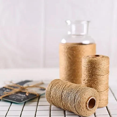 Corda di spago iuta Fuyit Totale 3 rotoli, 300 piedi Colore Originale 2 Vendita calda online - immagine 2