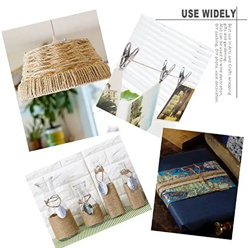 Corda di spago iuta Fuyit Totale 3 rotoli, 300 piedi Colore Originale 2 Vendita calda online - immagine 3