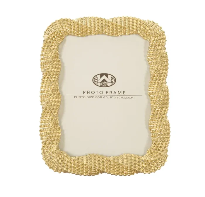 Cornice Bead Oro 20x2x25,3 cm in Poliresina e Vetro - immagine 2