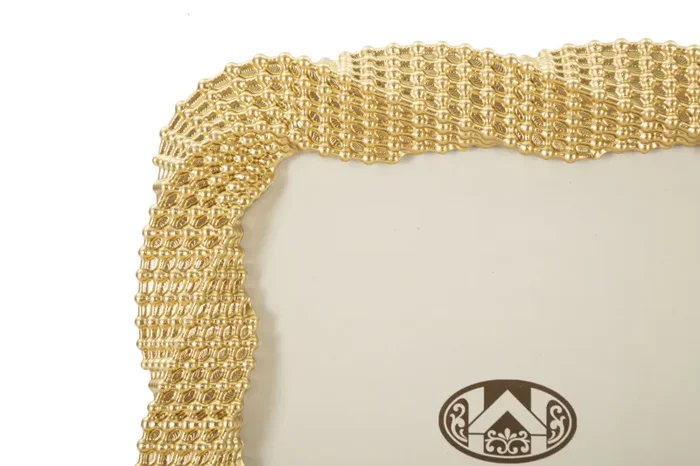 Cornice Bead Oro 20x2x25,3 cm in Poliresina e Vetro - immagine 3