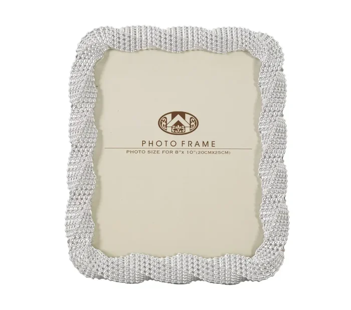 Cornice Bead Silver 25×2,2×30,2 cm in Poliresina e Vetro - immagine 2