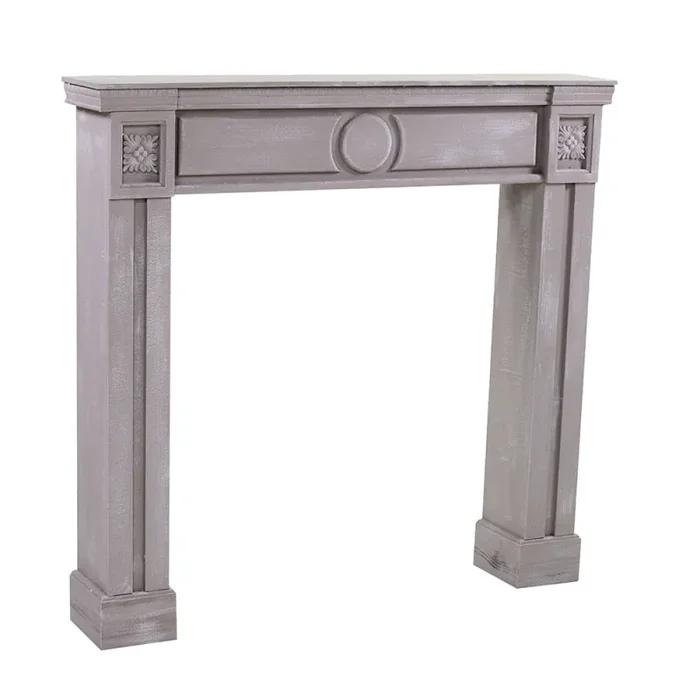 Cornice Camino in Legno 108x18x102cm Frame Tortora