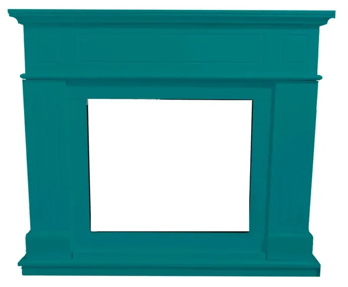 Cornice da Pavimento per Inserto Camino Elettrico 110×94,9×24,9 cm in MDF Sined Pienza Turchese Vendita calda online