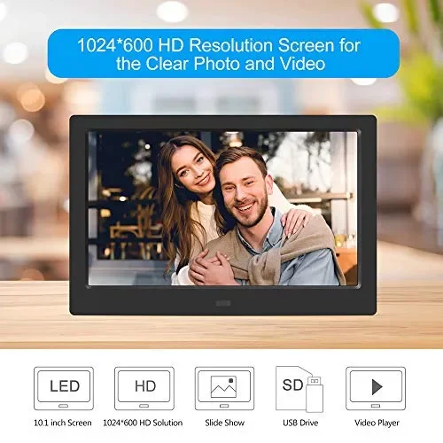 Cornice fotografica digitale, schermo elettronico 16: 9 LED HD, 1024 x 600… - immagine 3