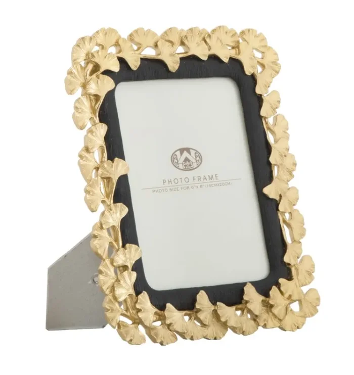 Cornice Glam Gink 24,5x2x29 cm in Poliresina e Vetro Oro e Nero Moda