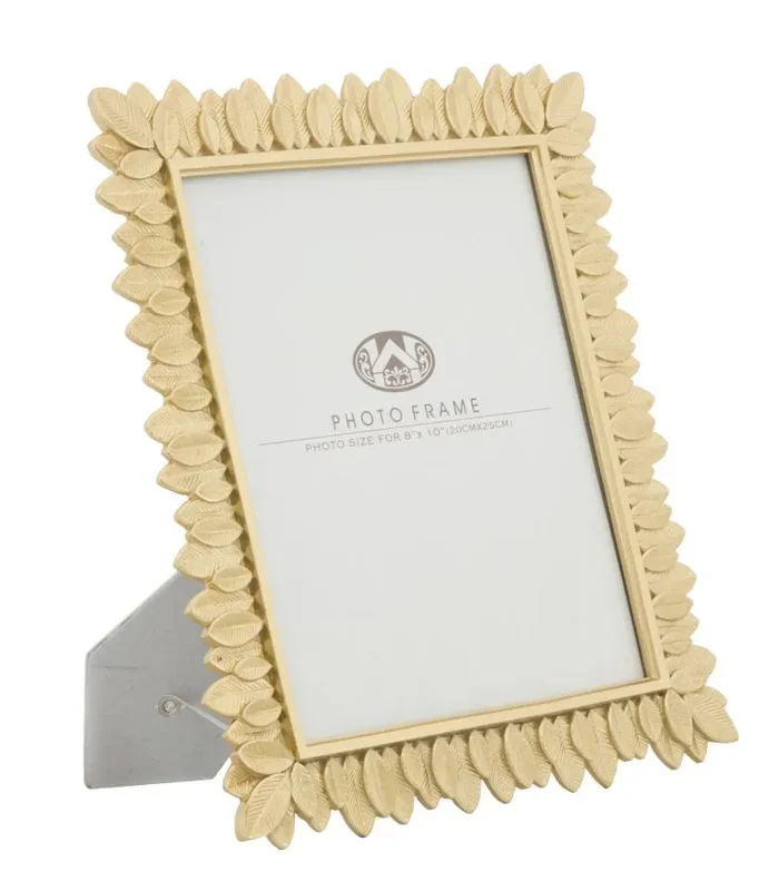 Cornice Glam Leaves 28×1,8×30,2 cm in Resina Oro In saldo