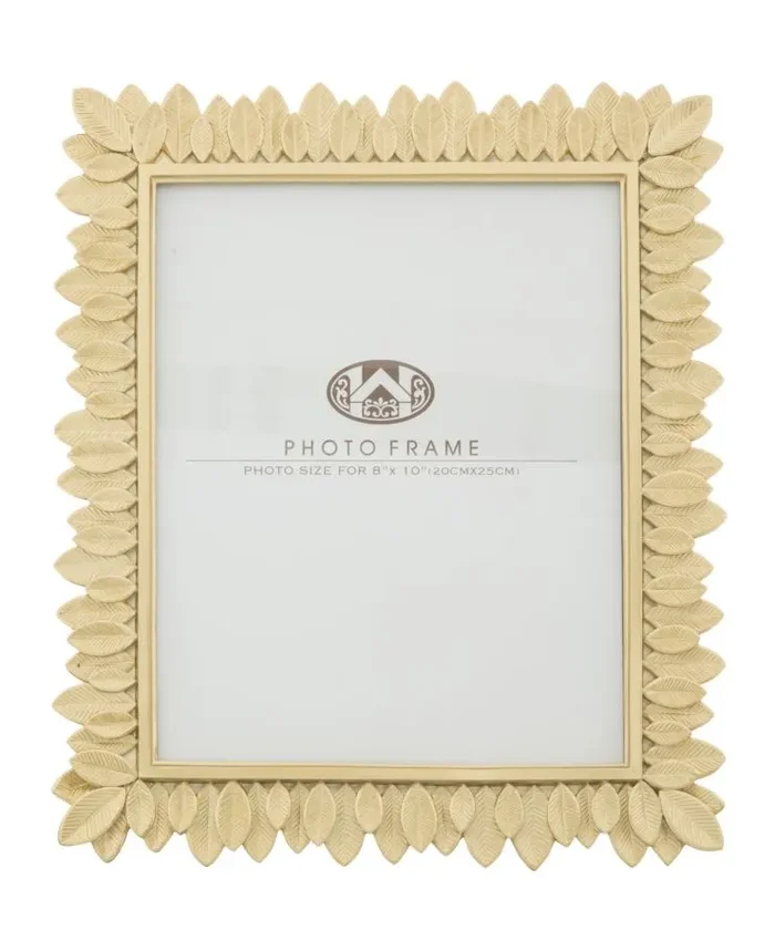 Cornice Glam Leaves 28×1,8×30,2 cm in Resina Oro In saldo - immagine 2