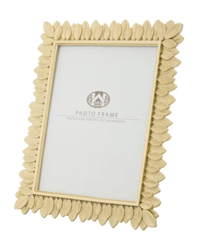 Cornice Glam Leaves 28×1,8×30,2 cm in Resina Oro In saldo - immagine 3